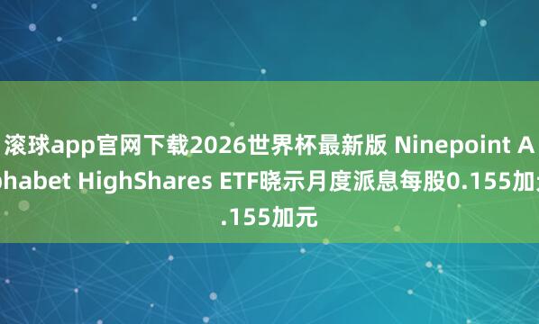 滚球app官网下载2026世界杯最新版 Ninepoint Alphabet HighShares ETF晓示月度派息每股0.155加元