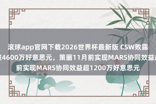 滚球app官网下载2026世界杯最新版 CSW败露2027财年利息支拨4600万好意思元，策画11月前实现MARS协同效益超1200万好意思元