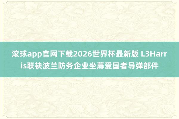 滚球app官网下载2026世界杯最新版 L3Harris联袂波兰防务企业坐蓐爱国者导弹部件