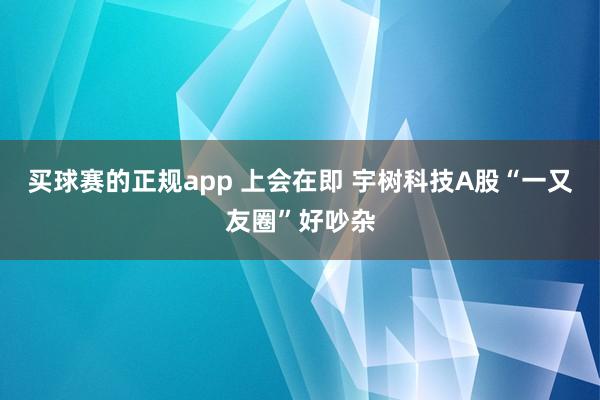 买球赛的正规app 上会在即 宇树科技A股“一又友圈”好吵杂