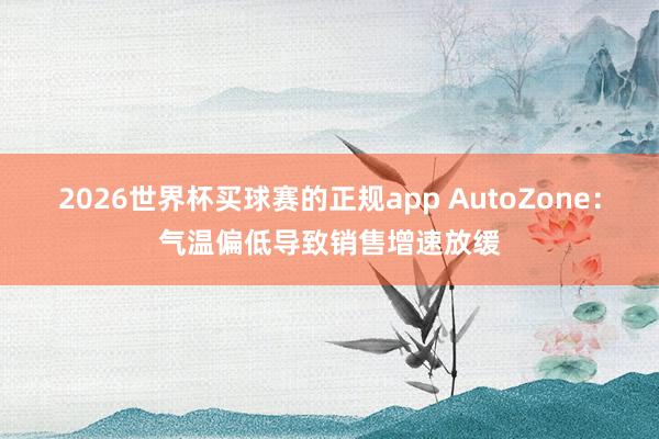 2026世界杯买球赛的正规app AutoZone：气温偏低导致销售增速放缓