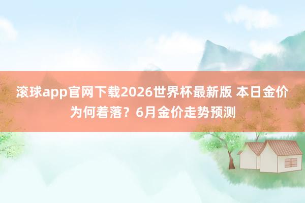 滚球app官网下载2026世界杯最新版 本日金价为何着落？6月金价走势预测