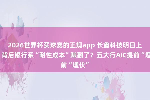 2026世界杯买球赛的正规app 长鑫科技明日上会，背后银行系“耐性成本”赚翻了？五大行AIC提前“埋伏”