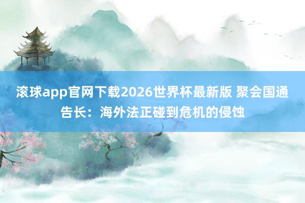 滚球app官网下载2026世界杯最新版 聚会国通告长：海外法正碰到危机的侵蚀