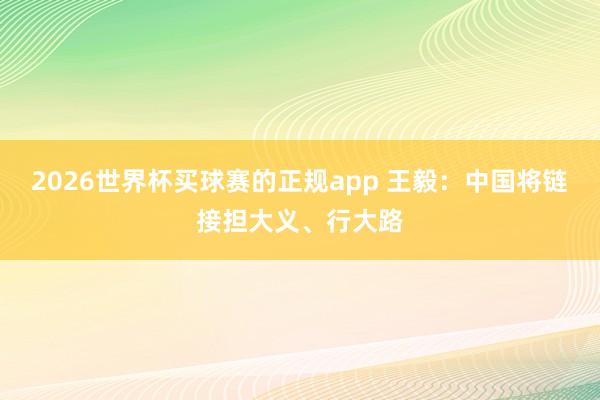 2026世界杯买球赛的正规app 王毅：中国将链接担大义、行大路