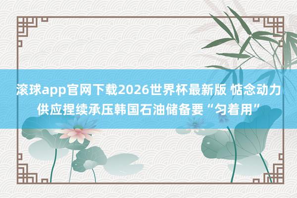 滚球app官网下载2026世界杯最新版 惦念动力供应捏续承压　韩国石油储备要“匀着用”