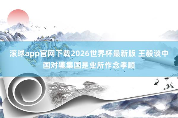 滚球app官网下载2026世界杯最新版 王毅谈中国对辘集国是业所作念孝顺