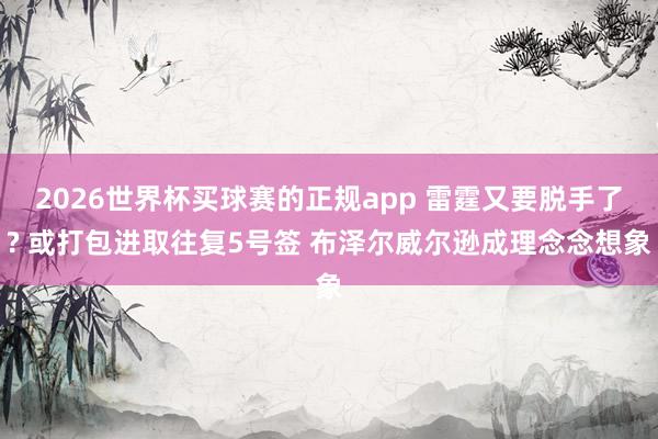 2026世界杯买球赛的正规app 雷霆又要脱手了? 或打包进取往复5号签 布泽尔威尔逊成理念念想象