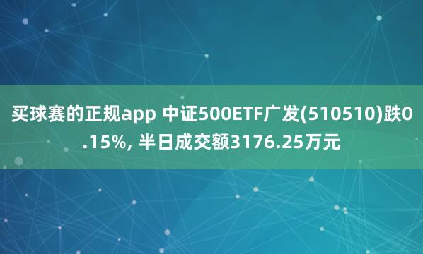 买球赛的正规app 中证500ETF广发(510510)跌0.15%, 半日成交额3176.25万元