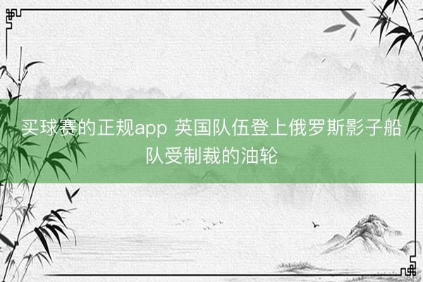 买球赛的正规app 英国队伍登上俄罗斯影子船队受制裁的油轮