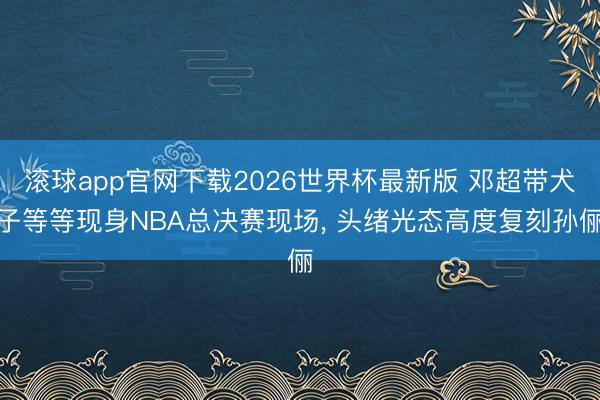 滚球app官网下载2026世界杯最新版 邓超带犬子等等现身NBA总决赛现场， 头绪光态高度复刻孙俪