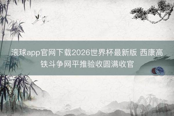 滚球app官网下载2026世界杯最新版 西康高铁斗争网平推验收圆满收官