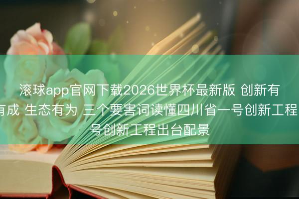 滚球app官网下载2026世界杯最新版 创新有劲 左右有成 生态有为 三个要害词读懂四川省一号创新工程出台配景